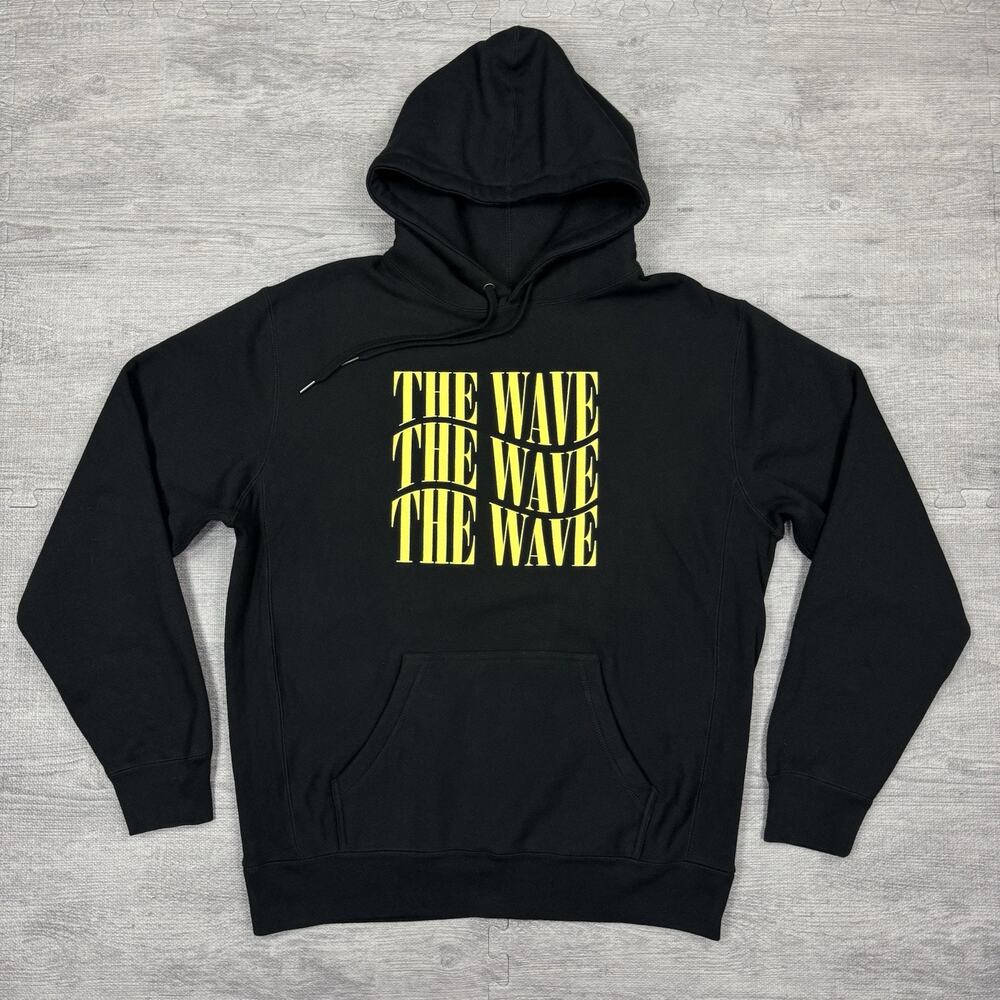 NEW Sz L Men’s Fanjoy Unisex The Wave Pullover Graphic Hoodie Sweatshirt Black